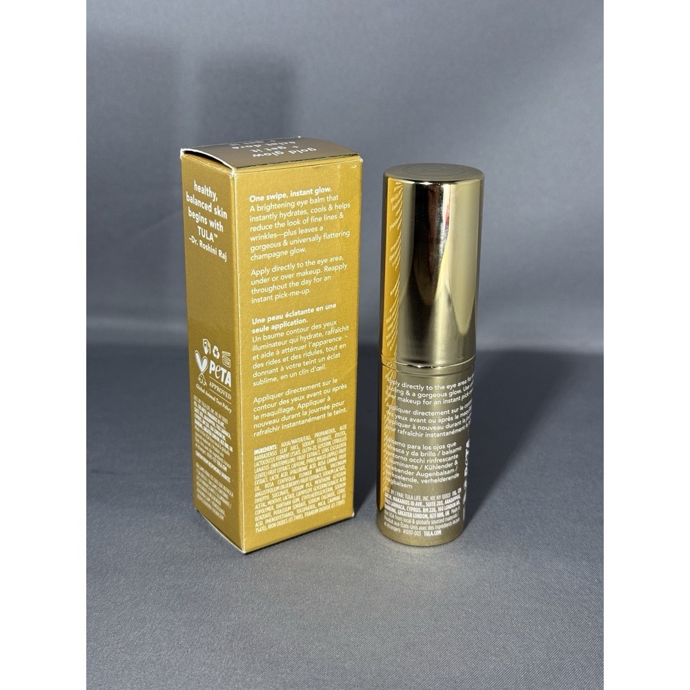 TULA Gold Glow + Get It Cooling & Brightening Eye Balm 0.35 oz - Picture 2 of 3